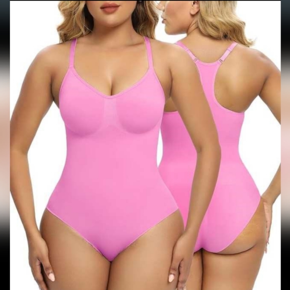 SHAPERX Pink Bodysuit Shaper